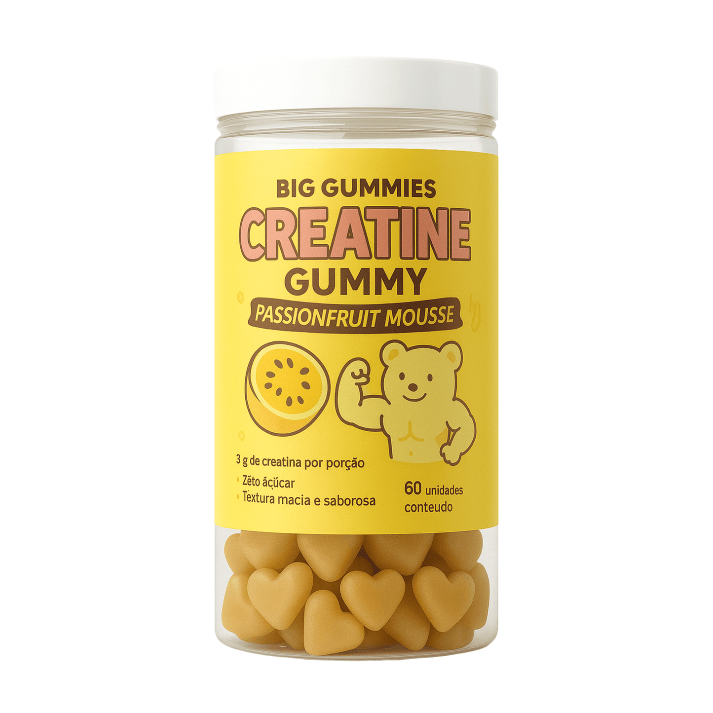 Gummy Creatina Mousse de Maracujá 60 gummies - BIG GUMMIES