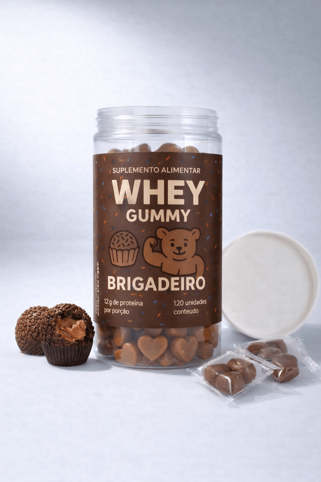Gummy Whey Brigadeiro 120 gummies - BIG GUMMIES