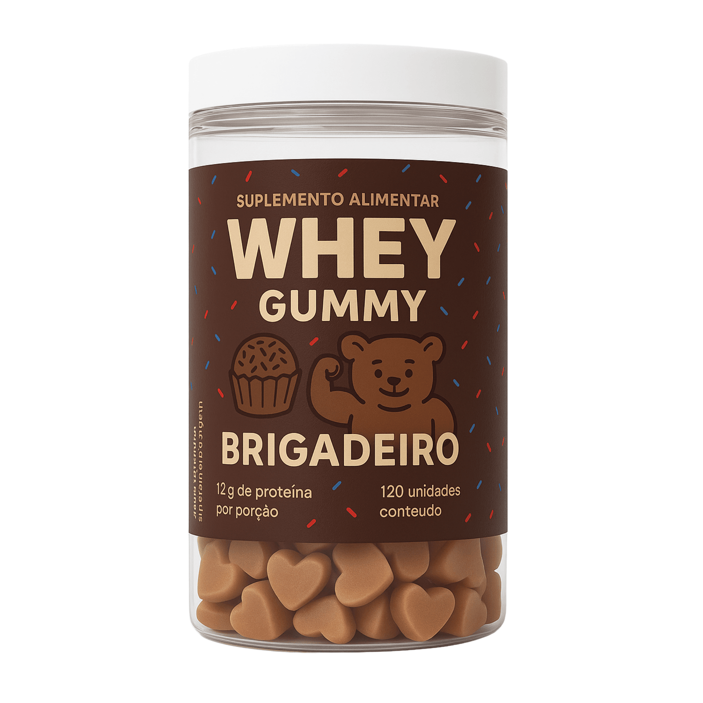 Gummy Whey Brigadeiro 120 gummies - BIG GUMMIES