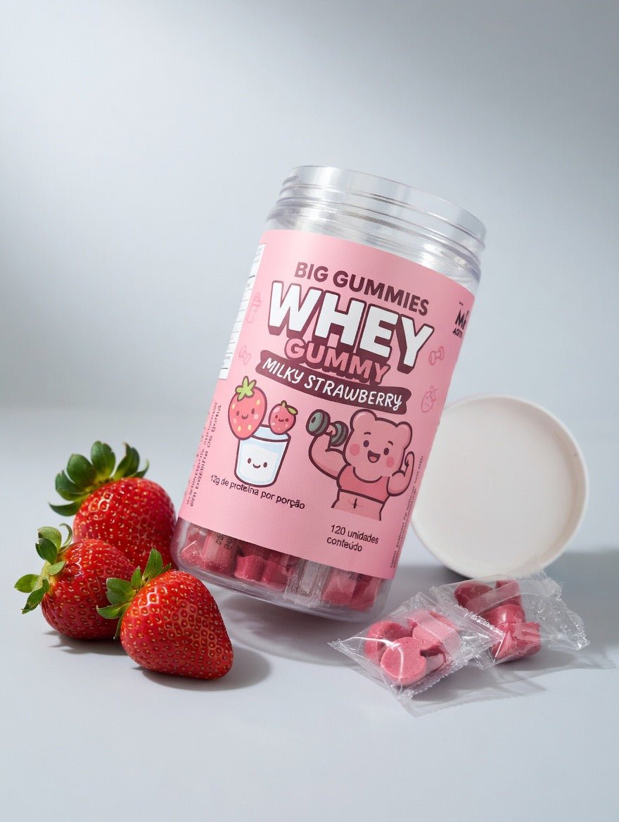 Gummy Whey ( Morango Cremoso ) 120 gummies - BIG GUMMIES
