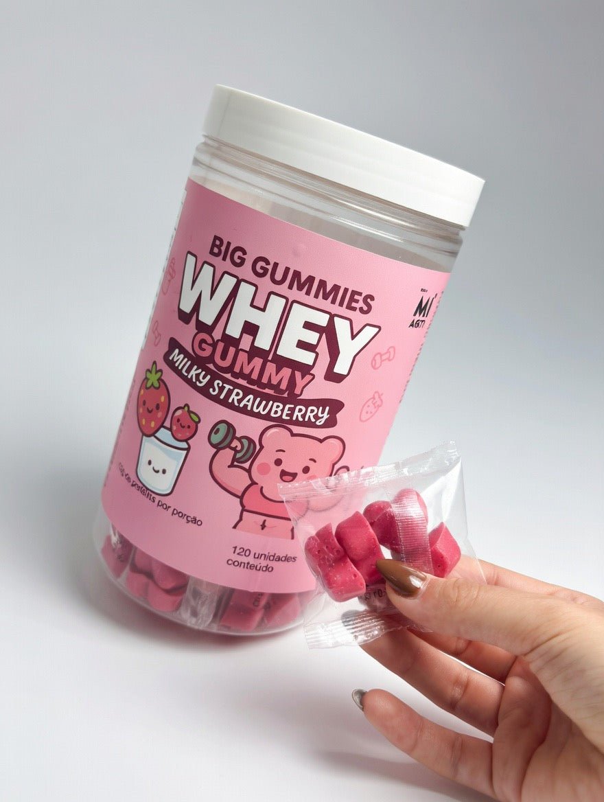 Gummy Whey ( Morango Cremoso ) 120 gummies - BIG GUMMIES